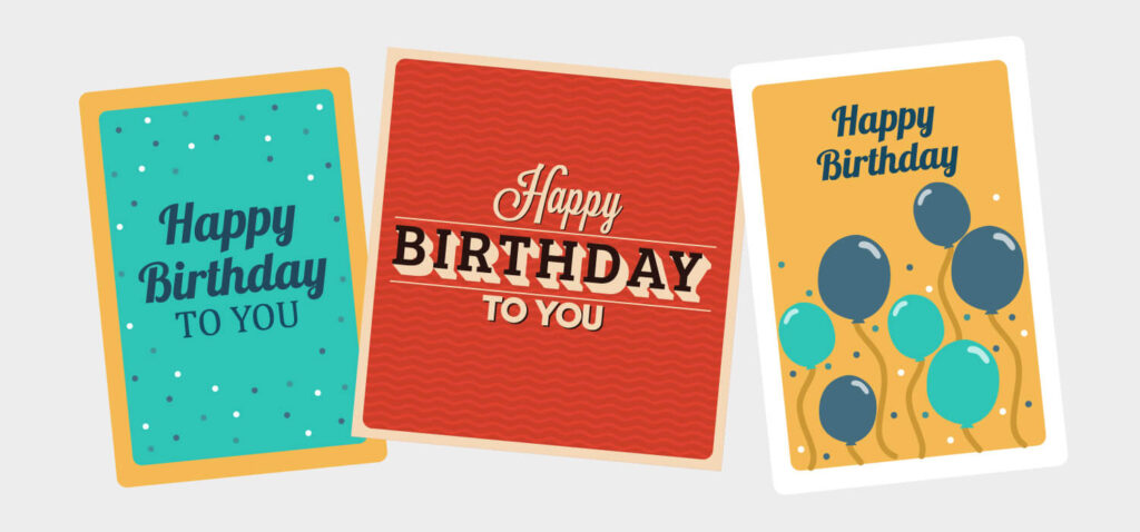 A series of birthday eCards to show employee appreciation