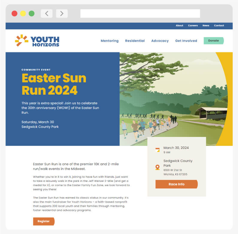 For this Easter fundraising idea, check out this example fun run from Youth Horizons.