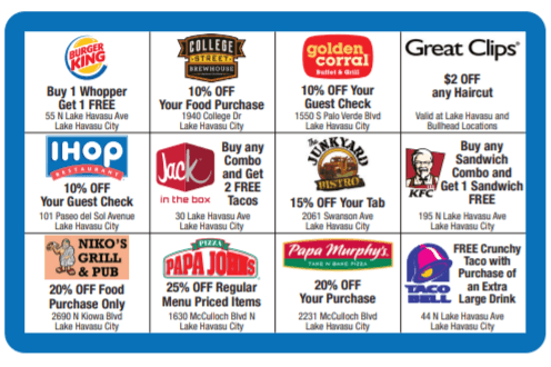 Create discount cards for local businesses for your Father's Day fundraiser.