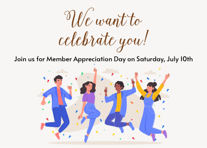 An example eCard invitation that you can send before a member appreciation day.