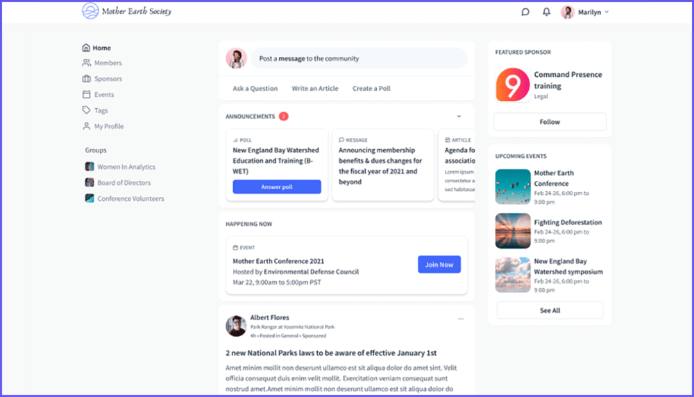 Welcome New Members Community Platform Dashboard