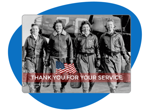 This eCard customer appreciation gift example lets customers thank veterans for their service.
